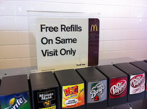 Free Refill Sign for People Who Steal Free Refill Sign for People Who Steal