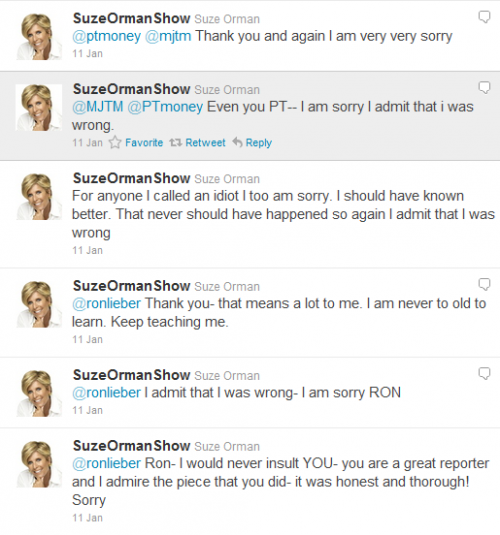 Suze Orman Apology Suze Orman Apology